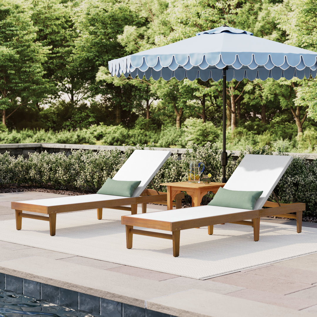 Scheiner 24'' Outdoor Acacia Chaise Lounge
